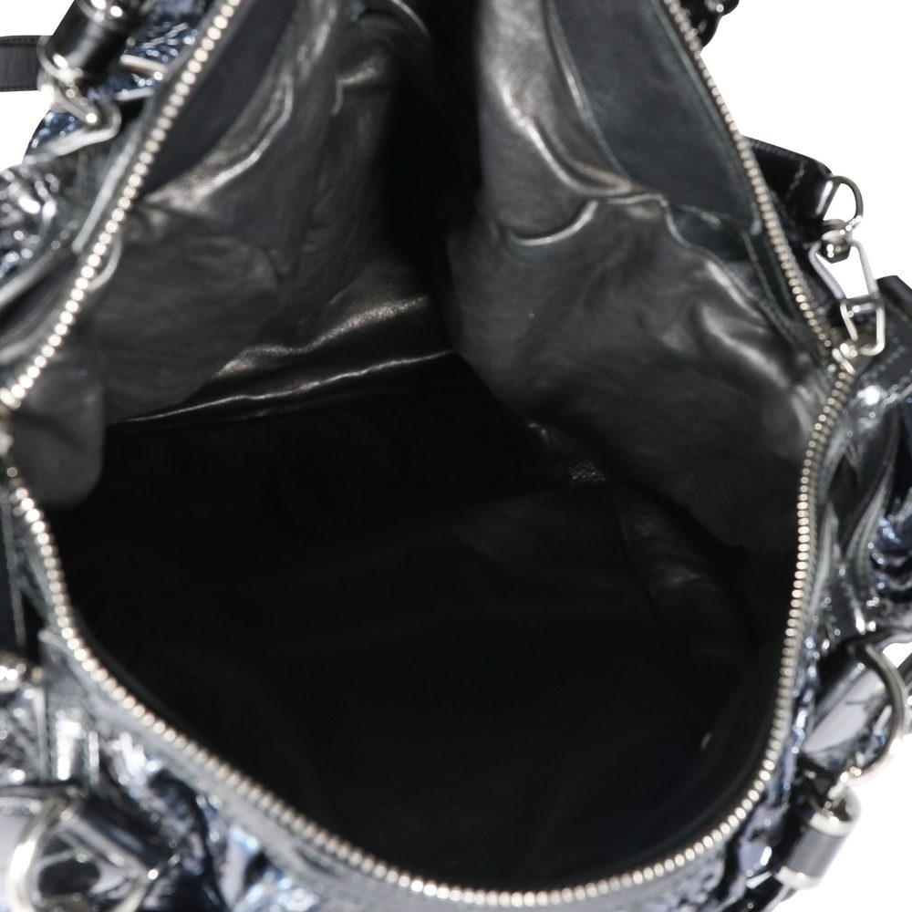 Gucci Blue Python & Black Leather Large Galaxy Bag - image 8